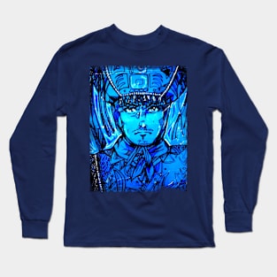 Native american in blue Long Sleeve T-Shirt